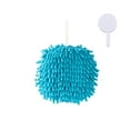thumbnail image 1 of Toallas de secado de mano suave colgantes, juego de decoración de baño, toalla de mano esponjosa gruesa con gancho - Azul, 1 of 2