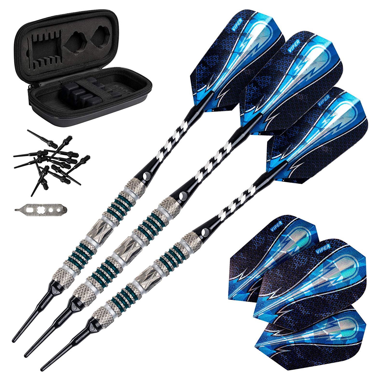 Viper Jaguar 80% Tungsten Soft Tip Dart Set, Single Knurled, 18