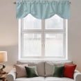 thumbnail image 2 of Vintage Haze Blue Tie Up Valance Curtains for Windows, Kitchen Curtains Window Treatments, Farmhouse Retro Solid Color Linen Texture Short Window Shades Valances for Bedroom Bathroom Cafe 42"x12", 2 of 8