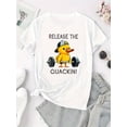 thumbnail image 2 of Camiseta para mujer veranoCreative Barbell Duck Pattern Printed Women'S Trendy Round Neck Short Sleeve, Simple Casual Sports T-Shirt, Comfortable Summer Top for Women During Holidays.Father's Day, M, 2 of 6