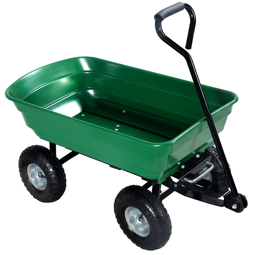 Costway 650LB Garden Dump Cart Dumper Wagon Carrier Wheel Barrow Air