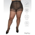 thumbnail image 6 of MeMoi Plus Size Curvy Silky Sheer Control Top Pantyhose - Womens - Female (Queen Petite, Off Black), 6 of 7