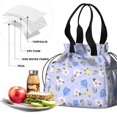 thumbnail image 4 of Pioneer Flower Floral Print Pattern Drawstring Lunch Bag Women - Drawstring Lunch Bag Insulated for Work Office - Stain-Resistant Large Lunchbags for Women with Multi-Pockets, 4 of 6