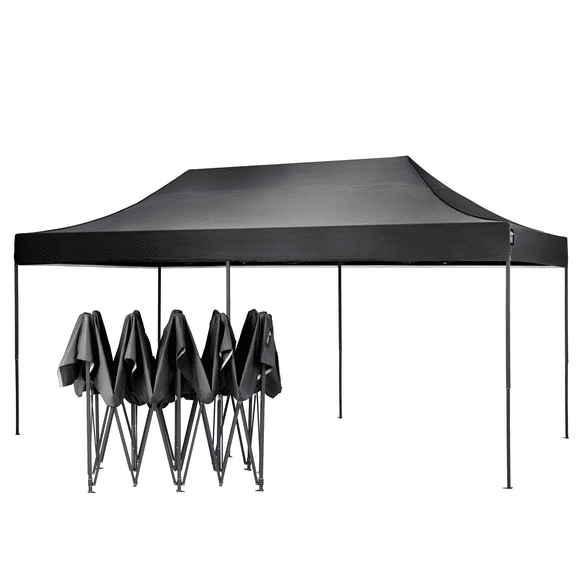 American Phoenix 10x20 ft Black Pop up Canopy Tents Commercial Fair Shelter