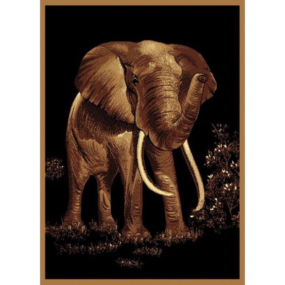 United Weavers Legends Area Rug 910-04650 Elephant Black Africa Elephant 5' 3" x 7' 2" Rectangle