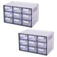 thumbnail image 1 of Set de 2 Organizadores Multiusos con 9 Cajones Gris Litem Sysmax Up System Multibox Mini | Compacto, Resistente y Ideal para Oficina, Hogar y Taller, 1 of 5