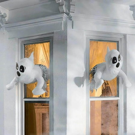 Halloween Window Ghosts Decorations Window Crasher Ghosts Halloween Window Hanging Decorations Scary Ghost Ornament for Party Haunted House Props