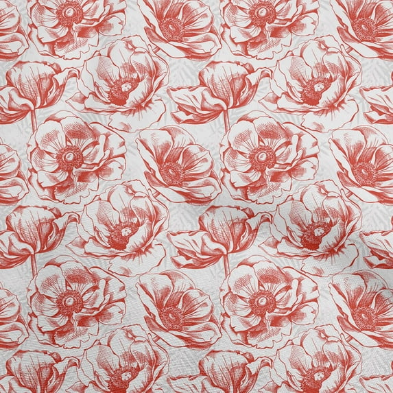 oneOone Georgette Viscose Red Fabric Floral Sewing Craft Projects Fabric Prints By Yard 42 Inch Wide