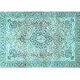 thumbnail image 1 of Ahgly Company Indoor Rectangle Medallion Light Blue Traditional Area Rugs, 5' x 8', 1 of 4