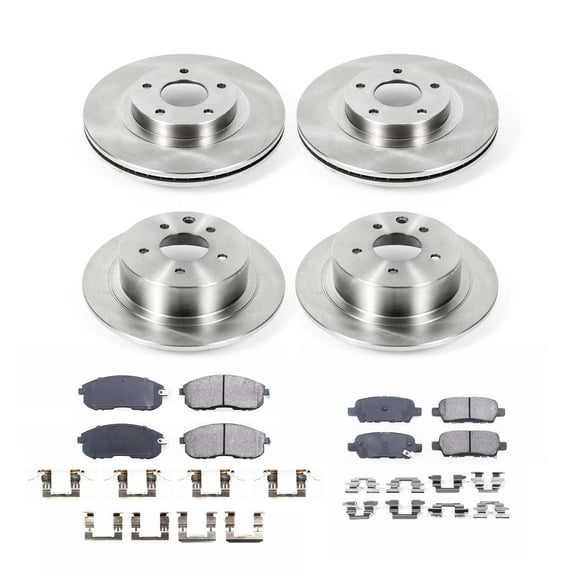 Ultimate Brakes Front and Rear Ceramic Brake Pad and Rotor Kit with Hardware WM81254