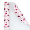 WRAPAHOLIC Wrapping Paper Roll - Pink with Fuschia Foil Flamingo for Wedding, Birthday, Holiday, Baby Shower Wrap - 30 inch x 16.5 feet