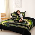 thumbnail image 4 of Castle Fairy Camo Flag Twin Bass King Size Comforter Sets 3pcs,Patriotic Fishing Wildlife Print Comforters King Size,Olive Black,Black Reversible,1 Comforter and 2 Pillowcases, 4 of 6