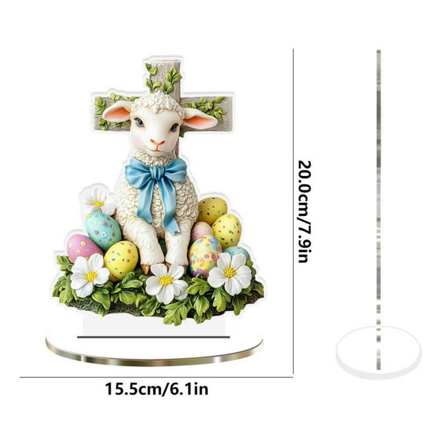 Décorations de Pâques pour la Maison Lapin de Pâques Œuf Acrylique Décoration de Bureau Décoration de Vacances Décoration Creuse Décorations de Pâques pour Table