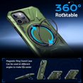 thumbnail image 2 of Designed for iPhone 12/12 Pro Case, Hard Rugged Shockproof, with 360 Rotate Ring Kickstand, Heavy Duty Protection Hard Phone Case Cover for iPhone 12/iPhone 12 Pro, Olive Green, 2 of 6