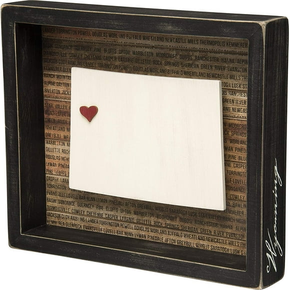 Primitives by Kathy Wanderlust Inset Box Sign, Wyoming