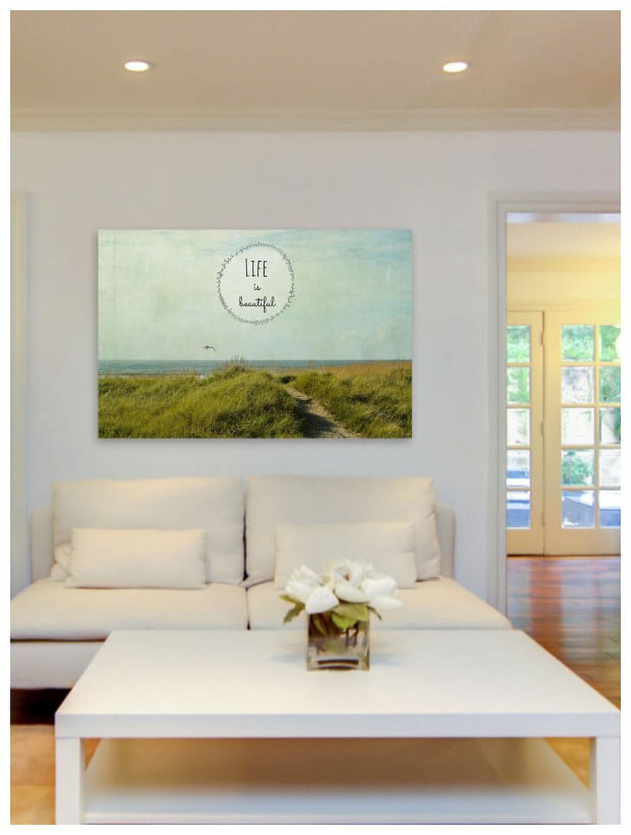 "Life Is Beautiful 2 Text" Painting Print on Wrapped Canvas