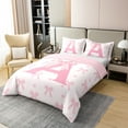 thumbnail image 3 of Pink Bow Cotton Duvet Cover Twin Size,Initial Letter A Chic Romantic Bedding Set with 1 Pillow Sham,Princess Style Bowknot Love Hearts Girly Fairy Comforter Cover(No Filler),2 Pcs, 3 of 6