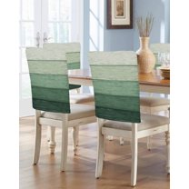 nqOlkjepod Turquoise Ombre Chair Covers Set of 8, Decorative Chair Back Cover, Farmhouse Vintage Wooden Striped Dining Room Chair Slipcovers Removable Chair Protectors Covers for Party Banquet