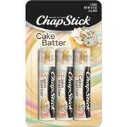 ChapStick Limited Edition Cake Batter Flavored Lip Balm Tubes, 0.15 Oz, 3 Pack