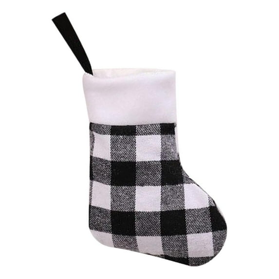 7.5" Buffalo Plaid Christmas Stockings Xmas Fireplace Hanging Stockings for DIY Christmas Decoration