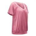 thumbnail image 5 of BILIKEYU Women's Casual Summer T Shirts Short Sleeve V Neck Tops Tshirts, Womens Tops, Summer Tops, Cropped T Shirts For Women, 5 of 5