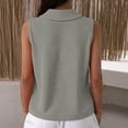 thumbnail image 5 of Waffle Tank Tops for Women Sleeveless Polo Shirts V Neck Collared Golf Shirts Office Business Casual Summer Vest Tops,Gray,3XL, 5 of 5
