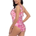 thumbnail image 4 of Sikiie Love Print Women One Piece Swimsuits Tummy Control One Shoulder Bathing Suits Ruffle Swimwear, From S to XXL-X-Large, 4 of 6