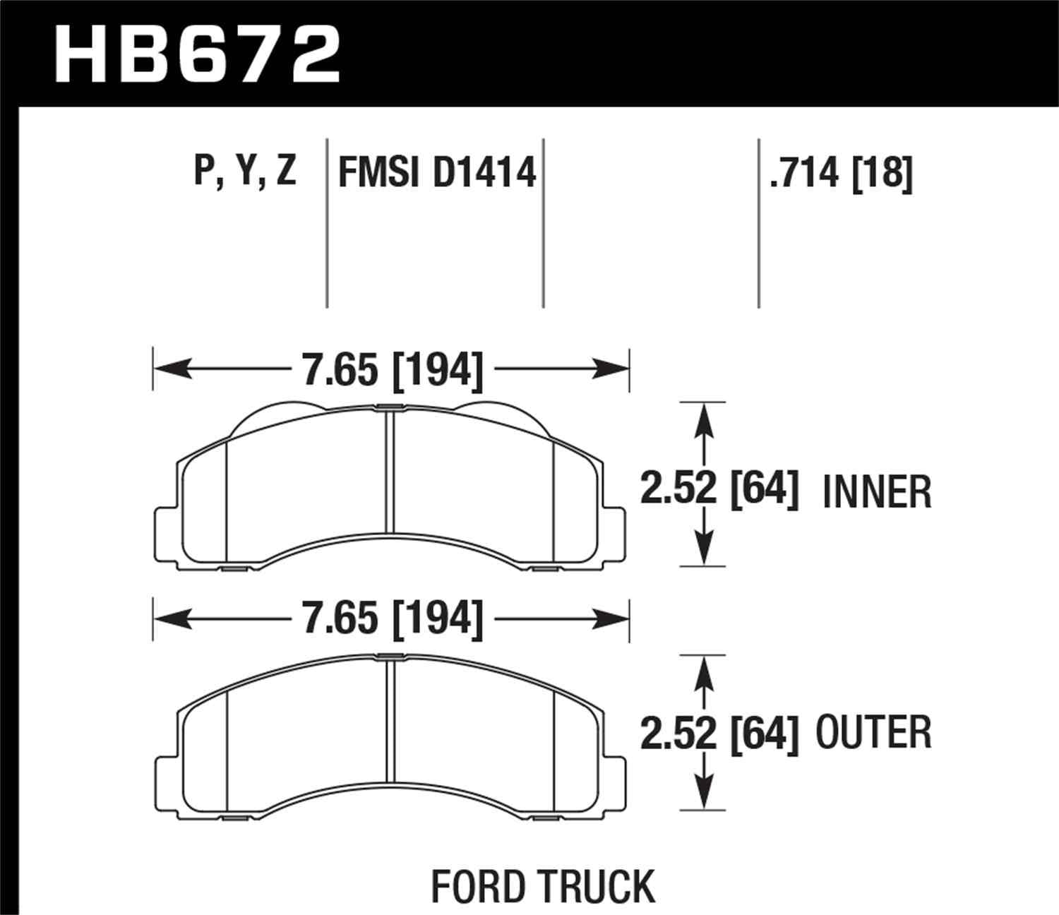 Hawk Performance HB672Y.714 LTS Disc Brake Pad