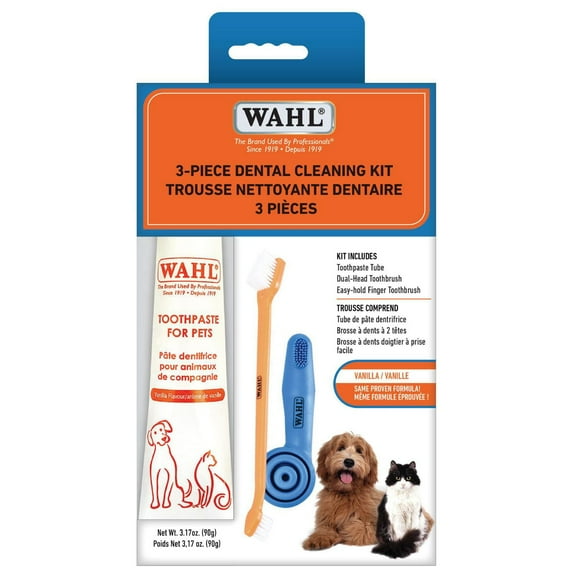 Trousse nettoyante dentaire 3 pièces pour chiens et chats Wahl - Modèle 59854 Pour des dents en bonne santé