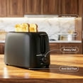 thumbnail image 4 of OVENTE Electric 2 Slice Toaster Machine with 6-Shade Browning Selector Setting, Compact Design and Removable Crumb Tray, 700W Power Perfect for Toasting Bread, Thin Bagels and Waffles, Black TP2210B, 4 of 11