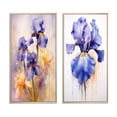thumbnail image 2 of Designart "Purple Yellow Iris Impressions Radiant Hues" Floral Framed Wall Art Set Of 2 - Purple Floral Framed Canvas Set For Living Room Decor, 2 of 7
