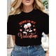 thumbnail image 1 of Camisetas gráficas vibrantes "Feliz Día de San Valentín - Saludos a tus seres queridos". Elegante camiseta deportiva informal de cuello redondo y manga corta para mujer., 1 of 5