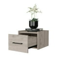 thumbnail image 2 of Fm Furniture Elfrida Wall-Mounted Nightstand, Sleek Single-Drawer Design, Light Gray, 2 of 7