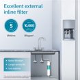 thumbnail image 2 of AQUACREST In-Line Water Filter for Refrigerator and Ice Maker, 5 years or 10,000 Gallons High Capacity, 1/4-Inch Direct Connect Fittings, Reduces Chlorine, Bad Taste & Odor, 2 of 4