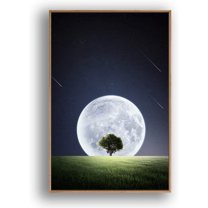 IDEA4WALL Framed Canvas Wall Art for Living Room, Bedroom Moon with Bright Canvas Prints for Modern Home Decoration Ready to Hang