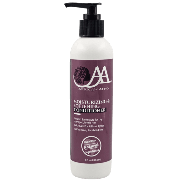 African Afro Moisturizing & Softening Hair Conditioner | Color-Safe Hydrating Conditioner for Curly Hair and All Other Hair Types | Made Cruelty-Free with Natural Ingredients | 8 Fl Oz