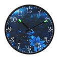 thumbnail image 2 of Voice Activated Clock with Glow Light 12 Inch Large Silent Wall Clock Battery Operated for Home Decor Blue and Butterfly, 2 of 8