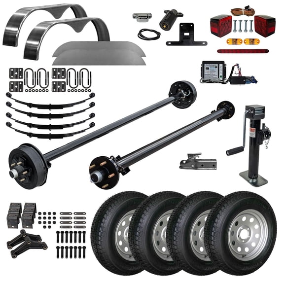 1214 - 6' x 14' Tandem Axle 7K Utility Lowboy Trailer DIY Master Plan Trailer Kit -17 How-to Steps w/ Blueprint