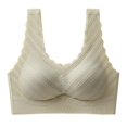 thumbnail image 5 of Sujetador deportivo sin costuras para mujer, ropa interior de verano con escote pequeño fruncido y encaje fino, talla grande, sin aros, 5 of 5