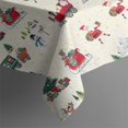 thumbnail image 2 of Beige Christmas Santa and Train Pattern Rectangle Tablecloth 60"x120",Waterproof Polyester Rectangle Table Cloth, Wipeable Spillproof Polyester Tablecloth for Dining, Camping, Indoor and Outdoor, 2 of 6