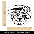 thumbnail image 2 of Cute Saint Patrick's Day Leprechaun Head Self-Inking Rubber Stamp Ink Stamper - Dry Pad (No Ink) - Mini 1/2 Inch, 2 of 7