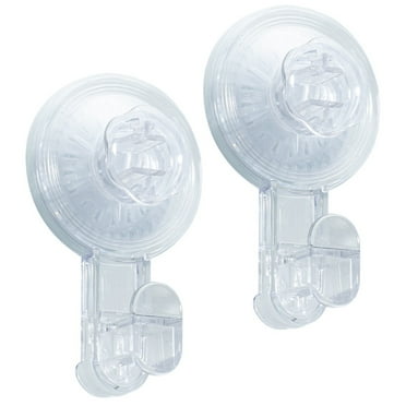 MAINSTAYS POWERFUL REMOVABLE AND REUSABLE VACUUM SUCTION CUP HOOKS-2 PACK, CLEAR