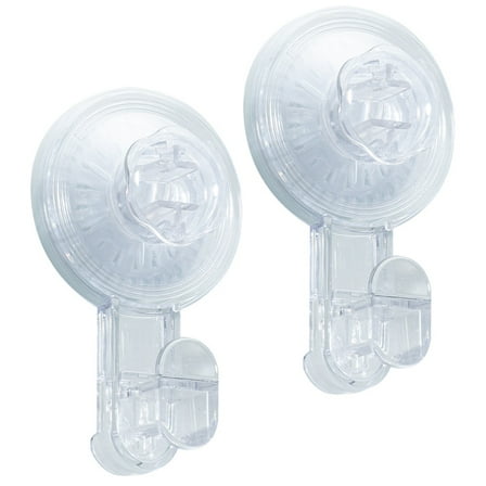 MAINSTAYS POWERFUL REMOVABLE AND REUSABLE VACUUM SUCTION CUP HOOKS-2 PACK, CLEAR