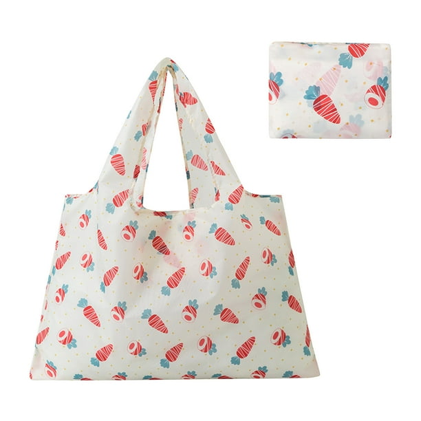 Bolsa de La Compra Plegable Portátil y Ligera Ganfancp Estampado Bandolera Reutilizable