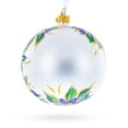 thumbnail image 4 of Blue Bird on White Glass Ball Christmas Ornament 4 Inches, 4 of 5