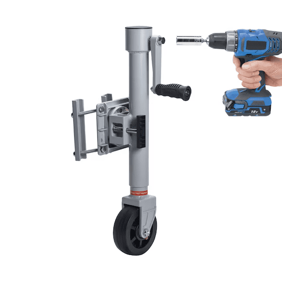 Uriah Products 1500 lbs Power-Drill Marine Trailer Jack with Wheel, Heavy-Duty Aluminum A-Frame Tongue Jack for Boat, RV & Travel Trailers—Fast Lift, Anti-Rust, Easy Install