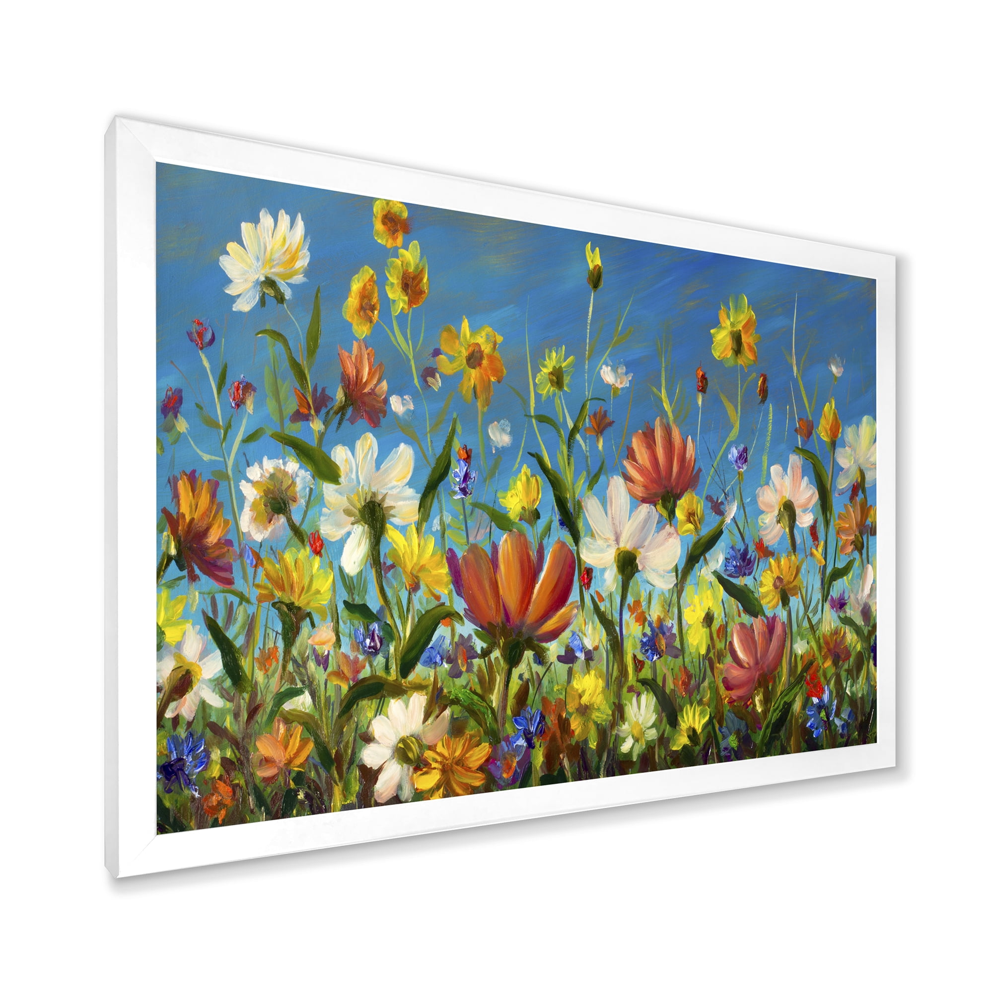 Designart 'Beautiful Field Flowers In Nature' Traditional Framed Art Print