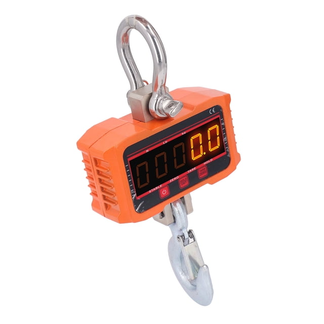 Digital Hanging Scale, Handheld Mini Crane Scale with Remote, Hooks, 5 Digit Display Screen, Cast Aluminum Case, Electronic Crane Scale for Farm Hunting Fishing Outdoor