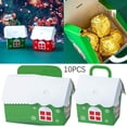 thumbnail image 2 of Under 10 Event & Party 10PCS Christmas Decoration Christmas Eve Christmas Candy Box Packaging Box Gift Box Gift Creative House Type Christmas Candy Box, 2 of 9