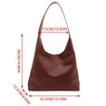 thumbnail image 2 of Leather Tote Bag for Women Top-Handle Shoulder Bag Large Capacity (Black One Size), 2 of 3
